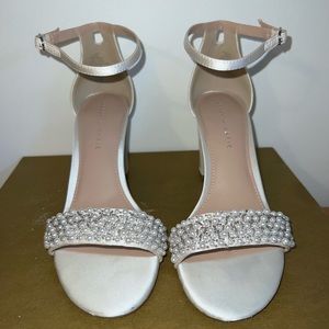 White pearl heels